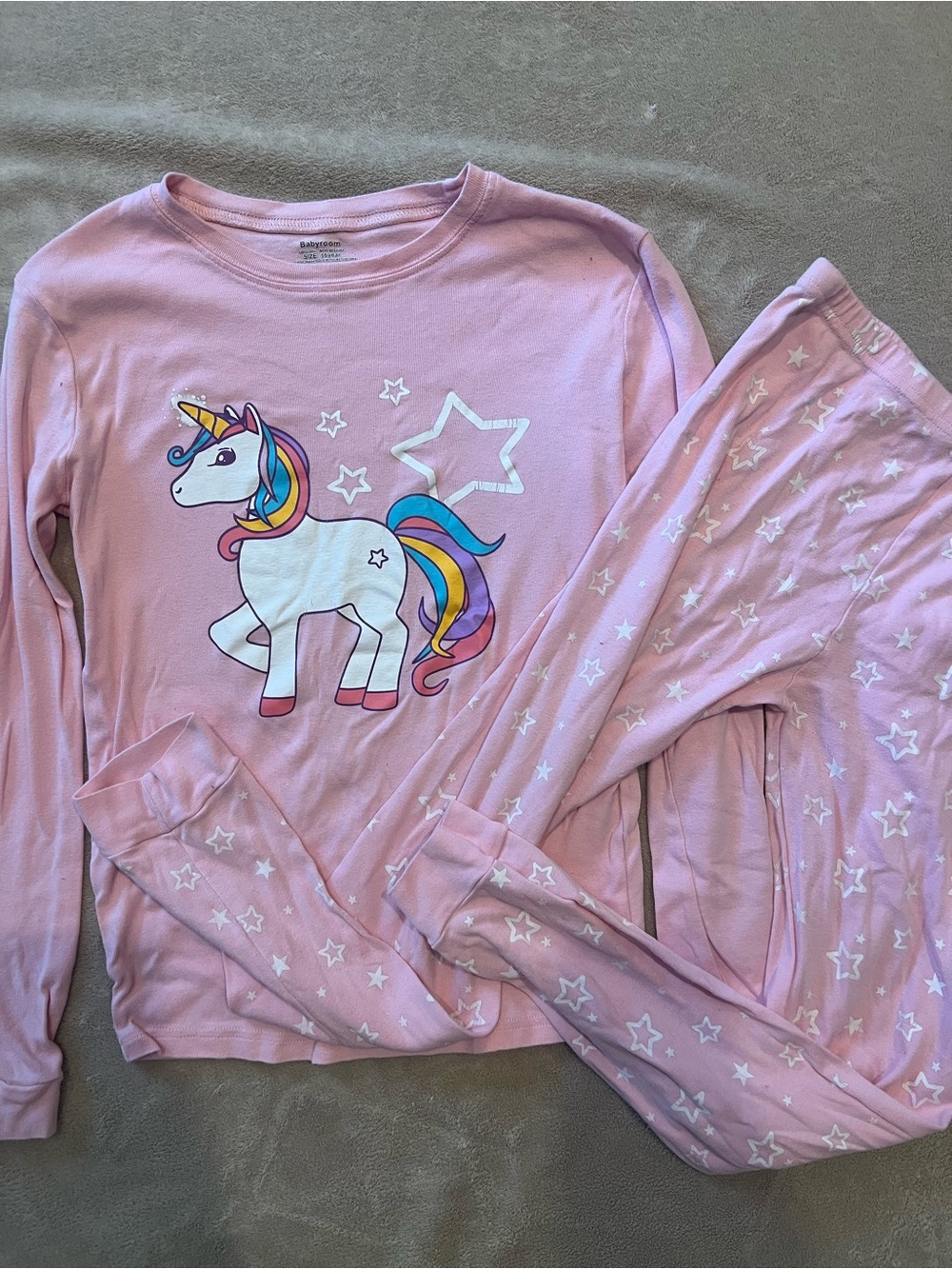 Source Unknown Pink Unicorn Star Pajama Set